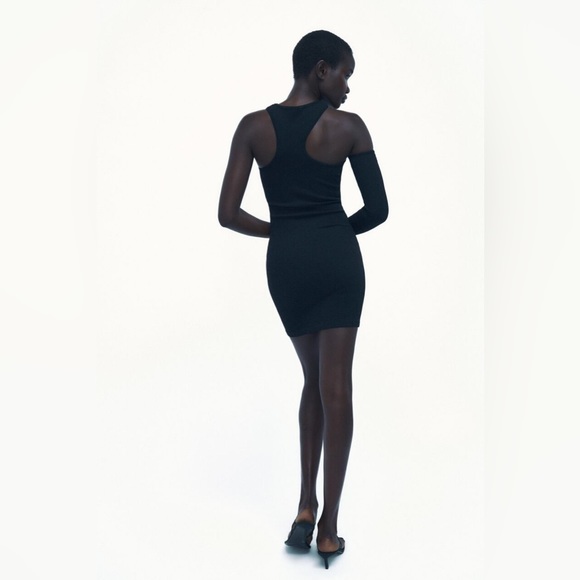 ZARA One Sleeve Seamless Mini Dress - Picture 3 of 10